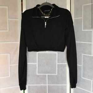 PrettyLittleThing Crop Half Zip Sweater🔪